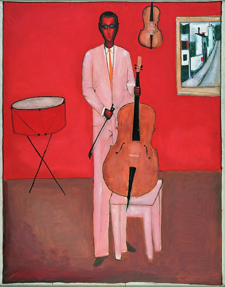 Jerzy Nowosielski , Violoncellista, 1959, Národní muzeum ve Varšavě Jerzy Nowosielski , Violoncellista, 1959, Národní muzeum ve Varšavě