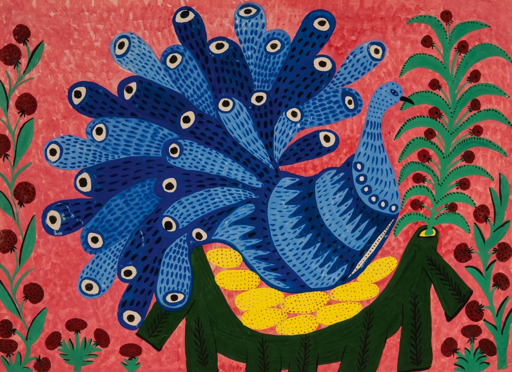 Marie Prymačenko, Čejka v hnízdě, 1965 Marie Prymačenko, Čejka v hnízdě, 1965