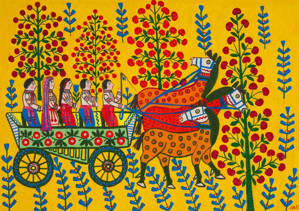 Marie Prymačenko, Ukrajinská svatba, 1983 Marie Prymačenko, Ukrajinská svatba, 1983