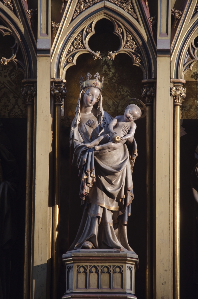 Petr Parléř a svatovítská huť, Plzeňská madona, kolem 1384, Plzeň, katedrála sv. Bartoloměje Petr Parléř a svatovítská huť, Plzeňská madona, kolem 1384, Plzeň, katedrála sv. Bartoloměje