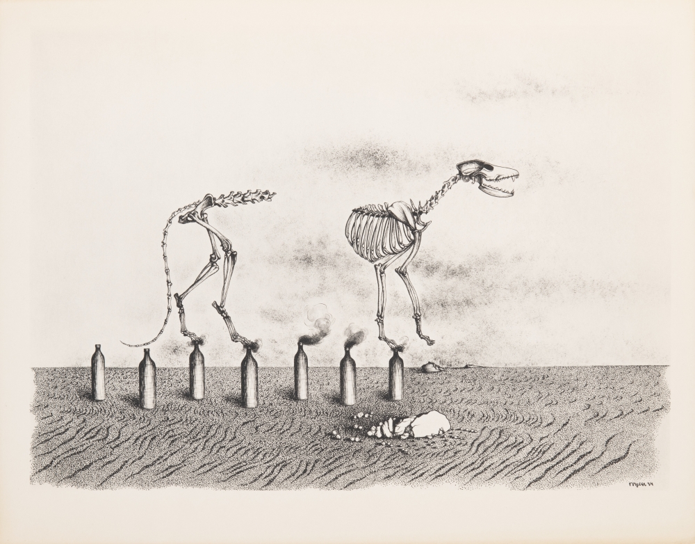 Toyen, Schovej se válko! (cyklus devíti kreseb 1944), 1947, COLLETT Toyen, Schovej se válko! (cyklus devíti kreseb 1944), 1947, COLLETT