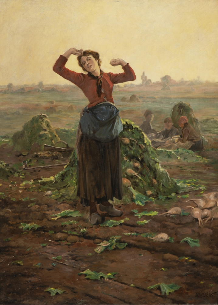 Václav Brožík, Dívka v řepném poli - Motiv z Roztok, 1899, ZČG Václav Brožík, Dívka v řepném poli - Motiv z Roztok, 1899, ZČG