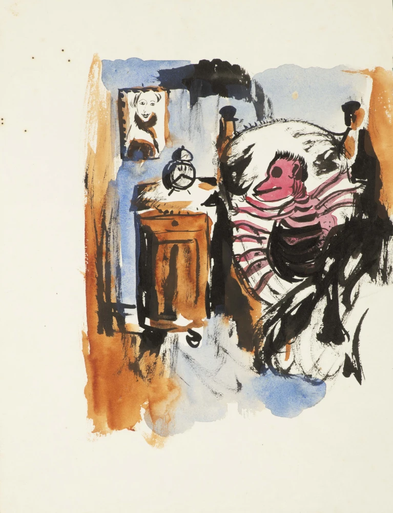 Wilhelm Wessel, Ilustrace ke Kafkově Proměně, 1924, Galerie Ztichlá klika Wilhelm Wessel, Ilustrace ke Kafkově Proměně, 1924, Galerie Ztichlá klika