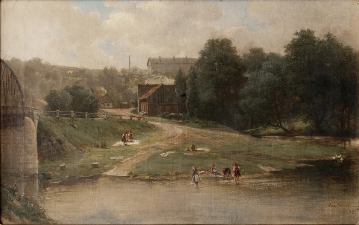 Augustin Němejc, Motiv z Plzně (pohled přes Radbuzu na Slovany),1897, ZČG Augustin Němejc, Motiv z Plzně (pohled přes Radbuzu na Slovany),1897, ZČG