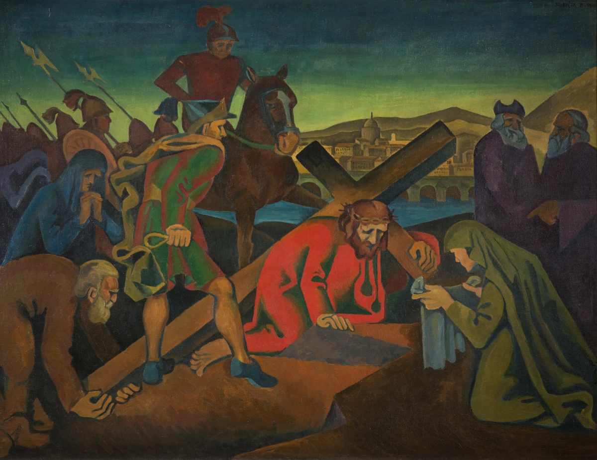 Bohumil Kubišta, Křížová cesta/Nesení kříže, 1910, ZČG Bohumil Kubišta, Křížová cesta/Nesení kříže, 1910, ZČG