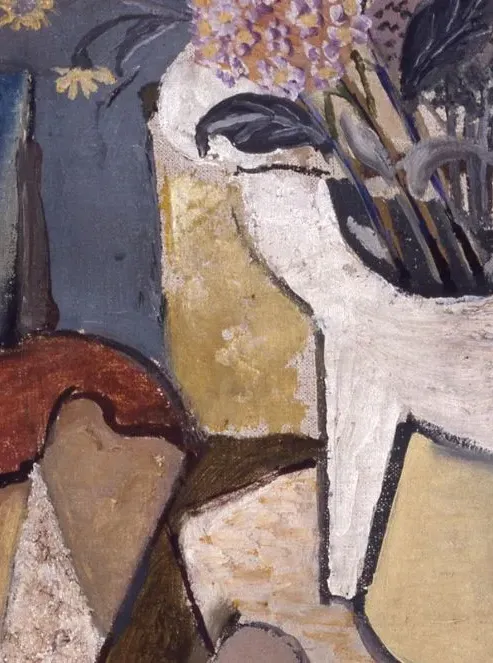 Emil Filla, Zátiší s vázou a svícnem (detail), 1922