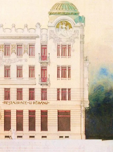 Návrh domu v Plzni I. - Restaurace U Džbánu pohled
