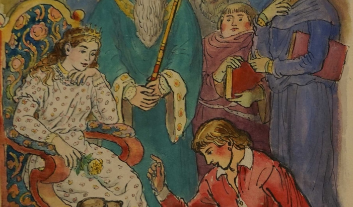 Václav Karel, Ilustrace k Erbenovým Českým pohádkám - Rozum a štěstí, 1958, ZČG